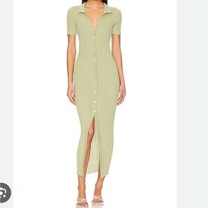 L*Space Linen Undertow Collared Button Front Maxi Dress